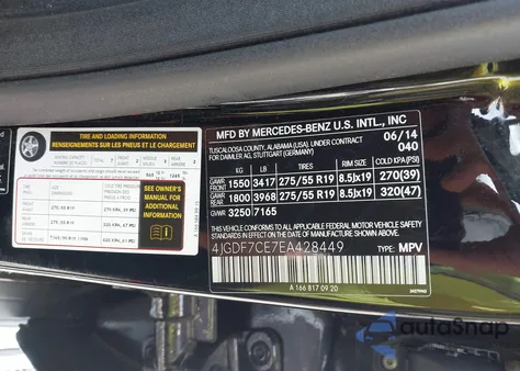 2014 Mercedes-Benz Gl 450 4Matic z USA, uszkodzony, nr VIN 4JGDF7CE7EA428449